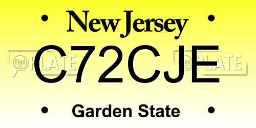 C72CJE New Jersey License Plate
