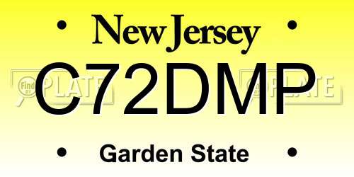 C72DMP New Jersey License Plate