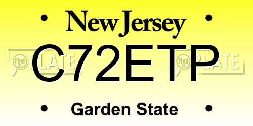 C72ETP New Jersey License Plate