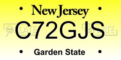 C72GJS New Jersey License Plate