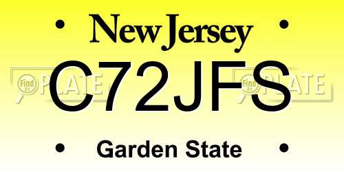 C72JFS New Jersey License Plate
