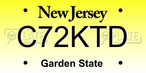 C72KTD New Jersey License Plate