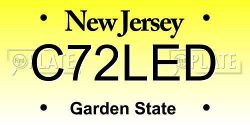 C72LED New Jersey License Plate