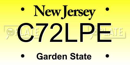 C72LPE New Jersey License Plate