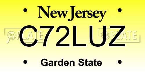 C72LUZ New Jersey License Plate