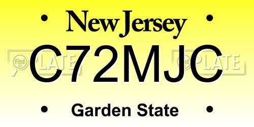 C72MJC New Jersey License Plate