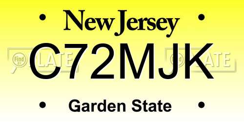 C72MJK New Jersey License Plate