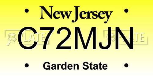 C72MJN New Jersey License Plate