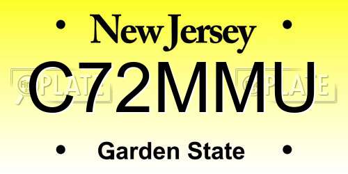 C72MMU New Jersey License Plate