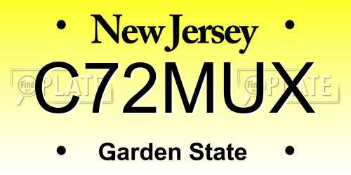 C72MUX New Jersey License Plate