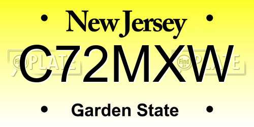 C72MXW New Jersey License Plate