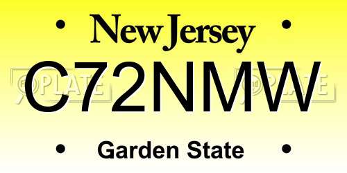 C72NMW New Jersey License Plate