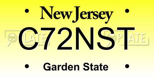 C72NST New Jersey License Plate