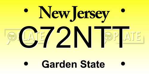 C72NTT New Jersey License Plate