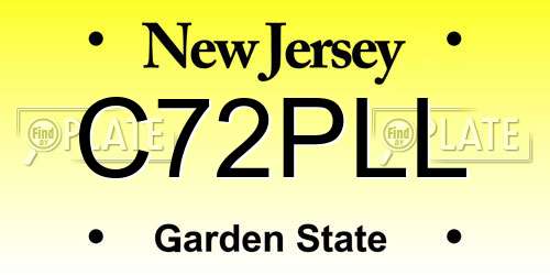 C72PLL New Jersey License Plate
