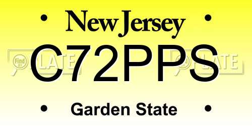 C72PPS New Jersey License Plate