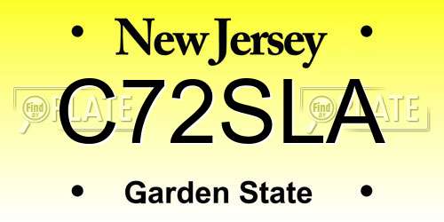 C72SLA New Jersey License Plate