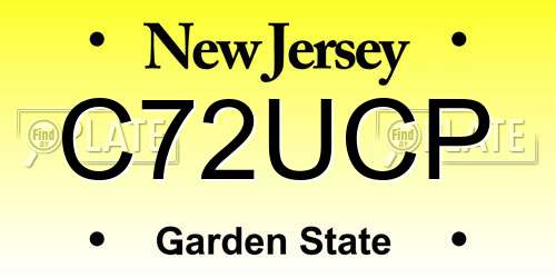 C72UCP New Jersey License Plate