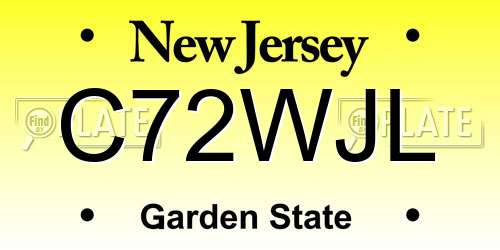 C72WJL New Jersey License Plate