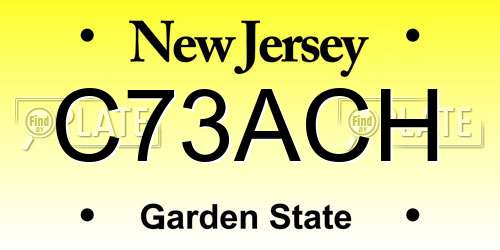 C73ACH New Jersey License Plate