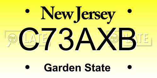 C73AXB New Jersey License Plate