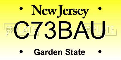 C73BAU New Jersey License Plate