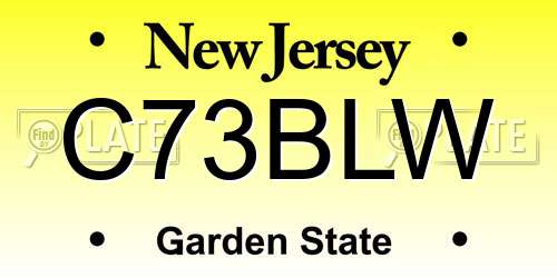 C73BLW New Jersey License Plate