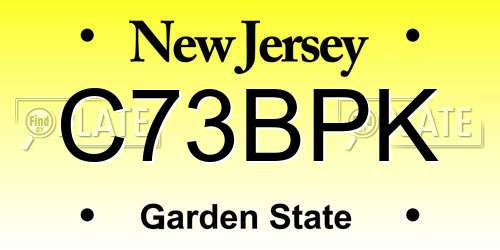 C73BPK New Jersey License Plate
