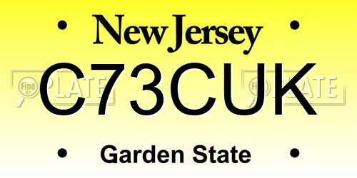 C73CUK New Jersey License Plate