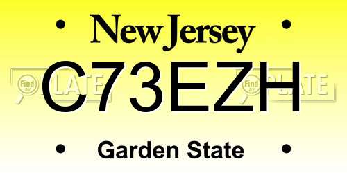 C73EZH New Jersey License Plate