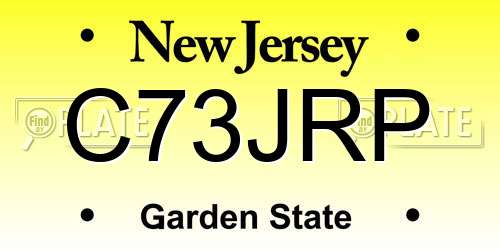 C73JRP New Jersey License Plate
