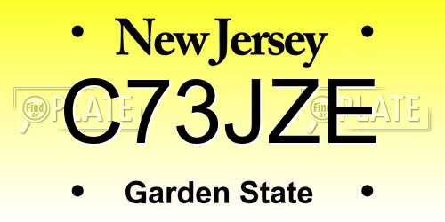 C73JZE New Jersey License Plate