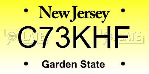 C73KHF New Jersey License Plate