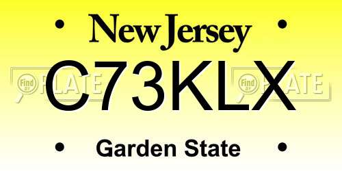 C73KLX New Jersey License Plate