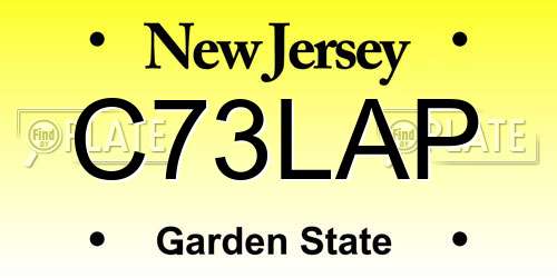 C73LAP New Jersey License Plate