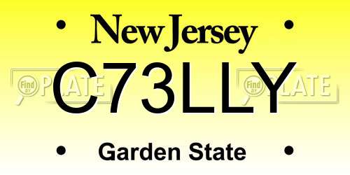 C73LLY New Jersey License Plate