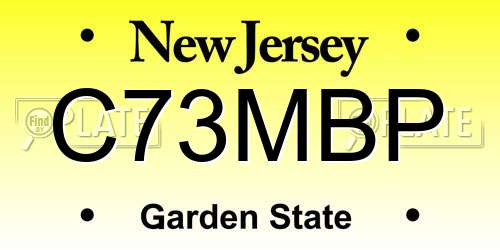 C73MBP New Jersey License Plate