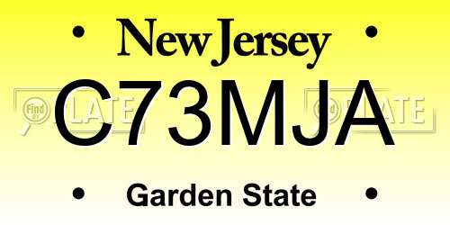 C73MJA New Jersey License Plate