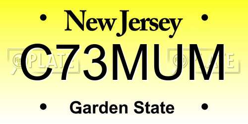 C73MUM New Jersey License Plate