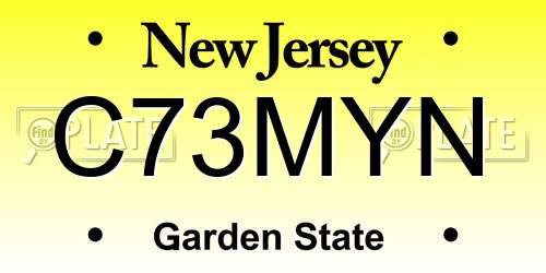 C73MYN New Jersey License Plate