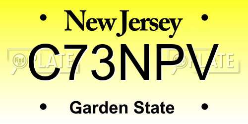C73NPV New Jersey License Plate