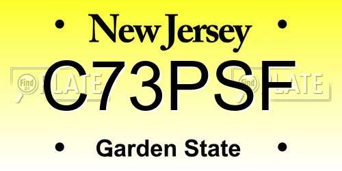 C73PSF New Jersey License Plate