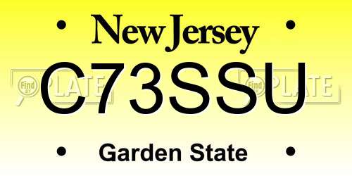 C73SSU New Jersey License Plate