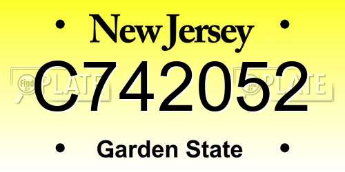 C742052 New Jersey License Plate