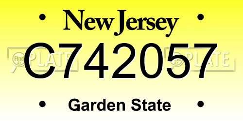 C742057 New Jersey License Plate