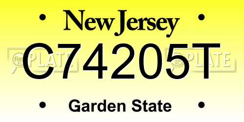 C74205T New Jersey License Plate