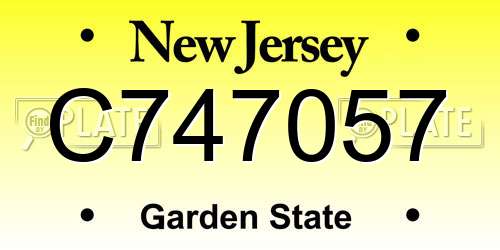 C747057 New Jersey License Plate