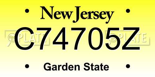 C74705Z New Jersey License Plate