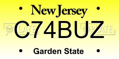 C74BUZ New Jersey License Plate