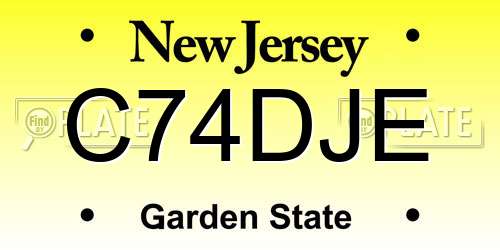 C74DJE New Jersey License Plate